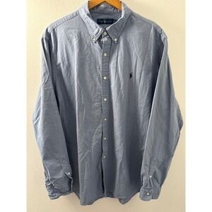 Ralph Lauren Men's Blue Long sleeve Button down Size XXL 100% Cotton Preppy